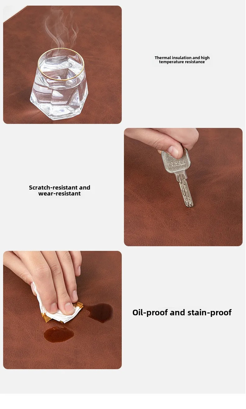 Premium Waterproof Desk Pad - Non-slip PU Leather Mat
