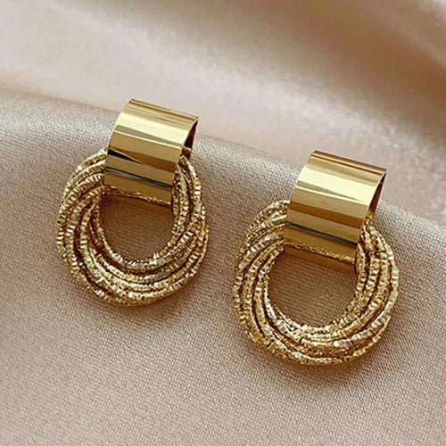 Elegant Gold Loop Earrings - Minimalist Light Luxury Jewelry