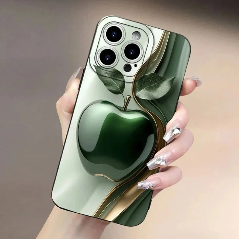 Fruit print iPhone case - vibrant, soft silicone cover with pictorial design for various iPhone models