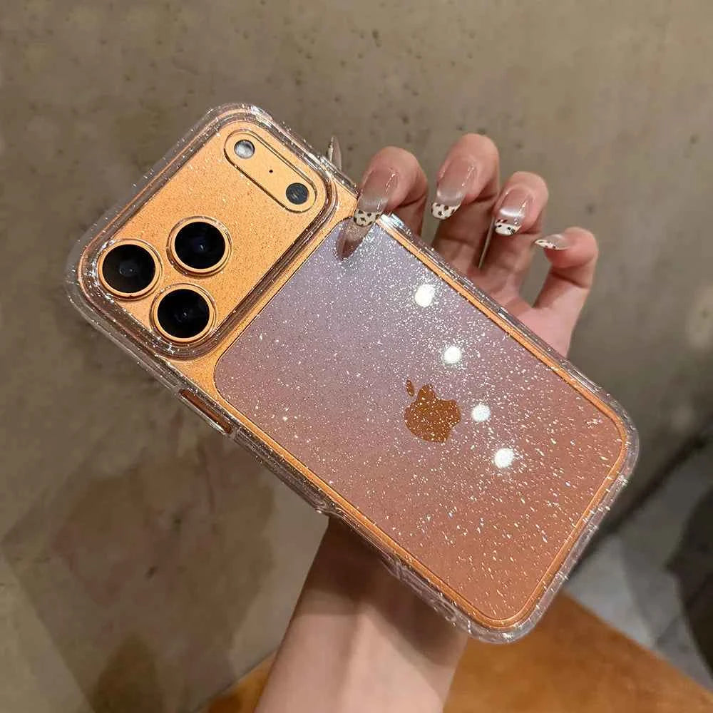 Luxury Glitter Transparent Phone Case - Shockproof Clear Bumper
