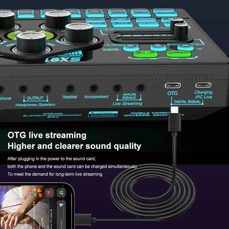 Professional USB Sound Mixer Console for Live Streaming & Audio