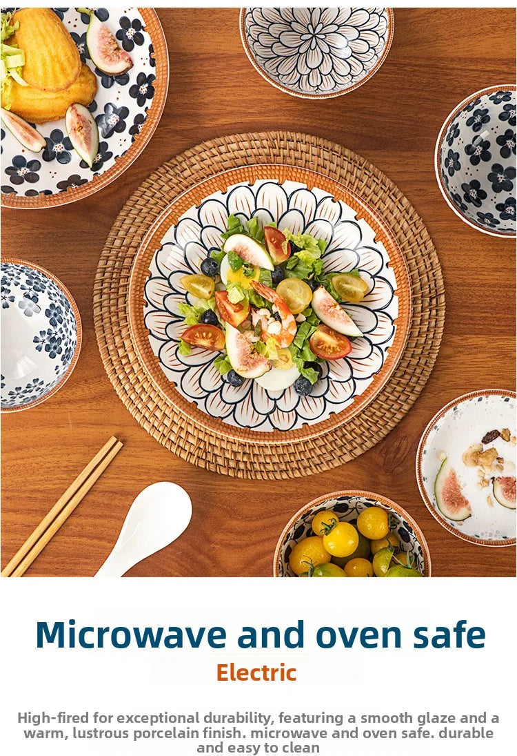 Premium Japanese Ceramic Bowls - Cute Underglaze Set