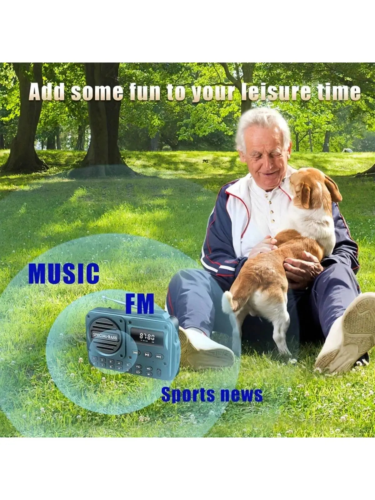 Compact Portable FM Radio with LCD Display & Clear Speaker - Blue