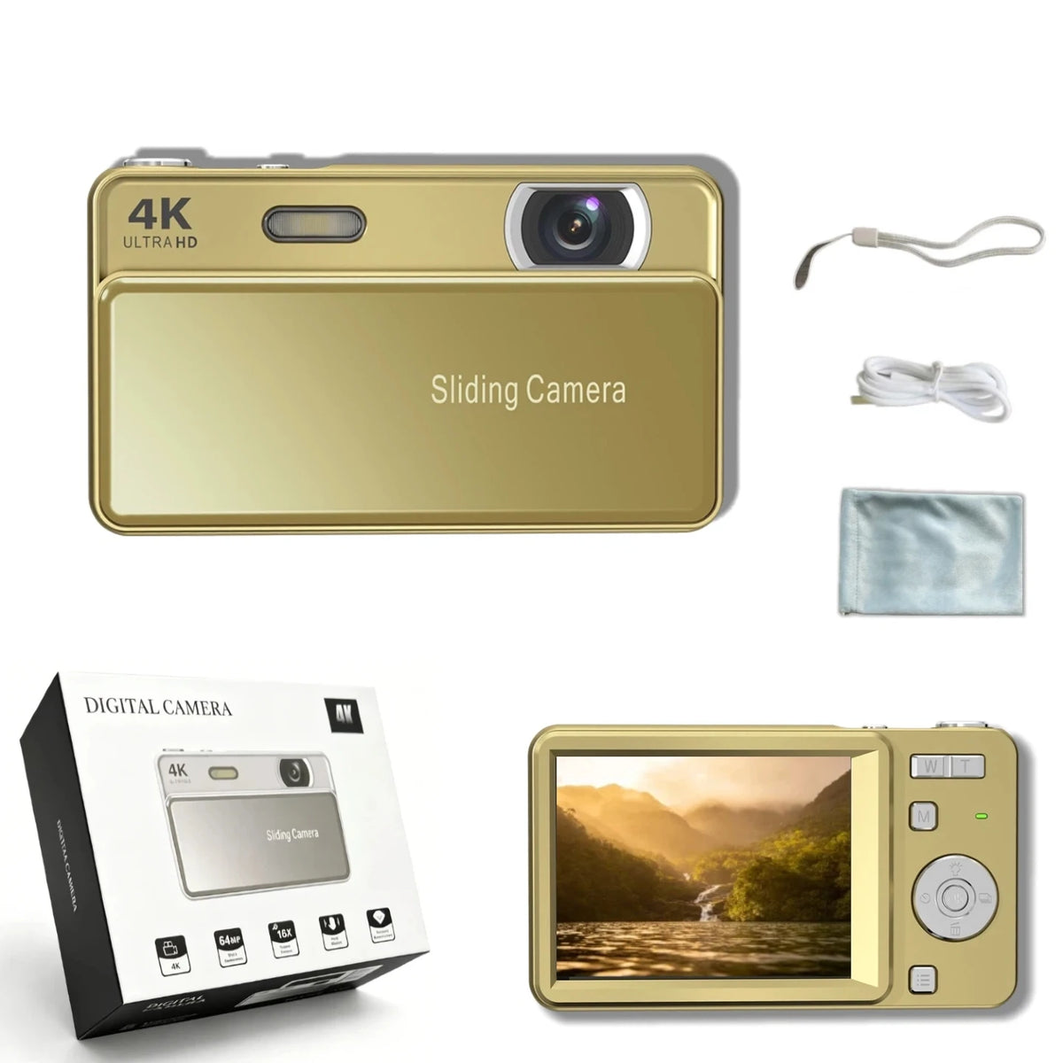 Compact 4K Digital Camera - 64MP HD Vlogging & Photography