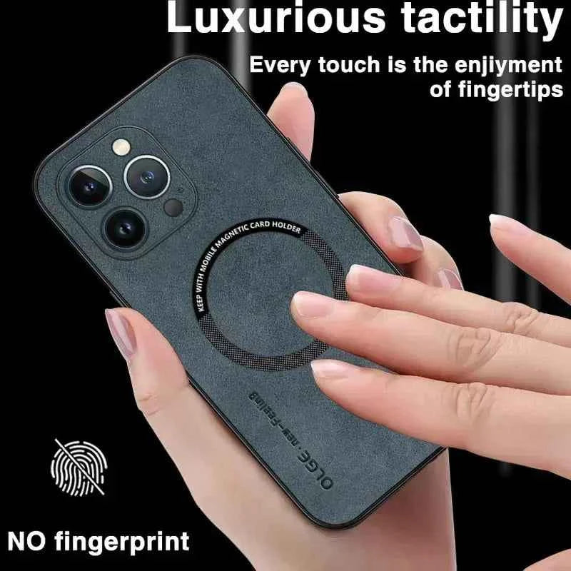 Luxury Leather Magnetic Phone Case - Shockproof & MagSafe Compatible