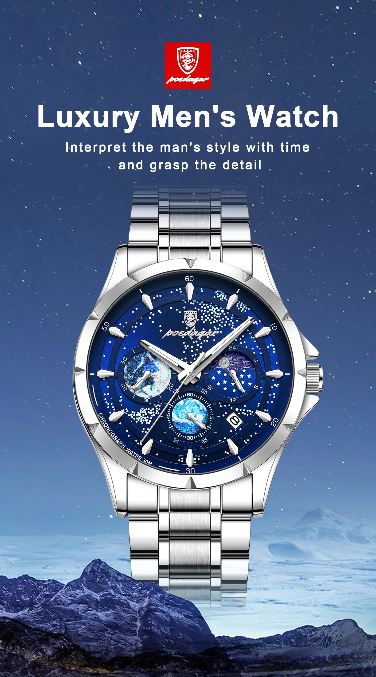 Luxury Men's Quartz Watch - Chronograph & Luminous
