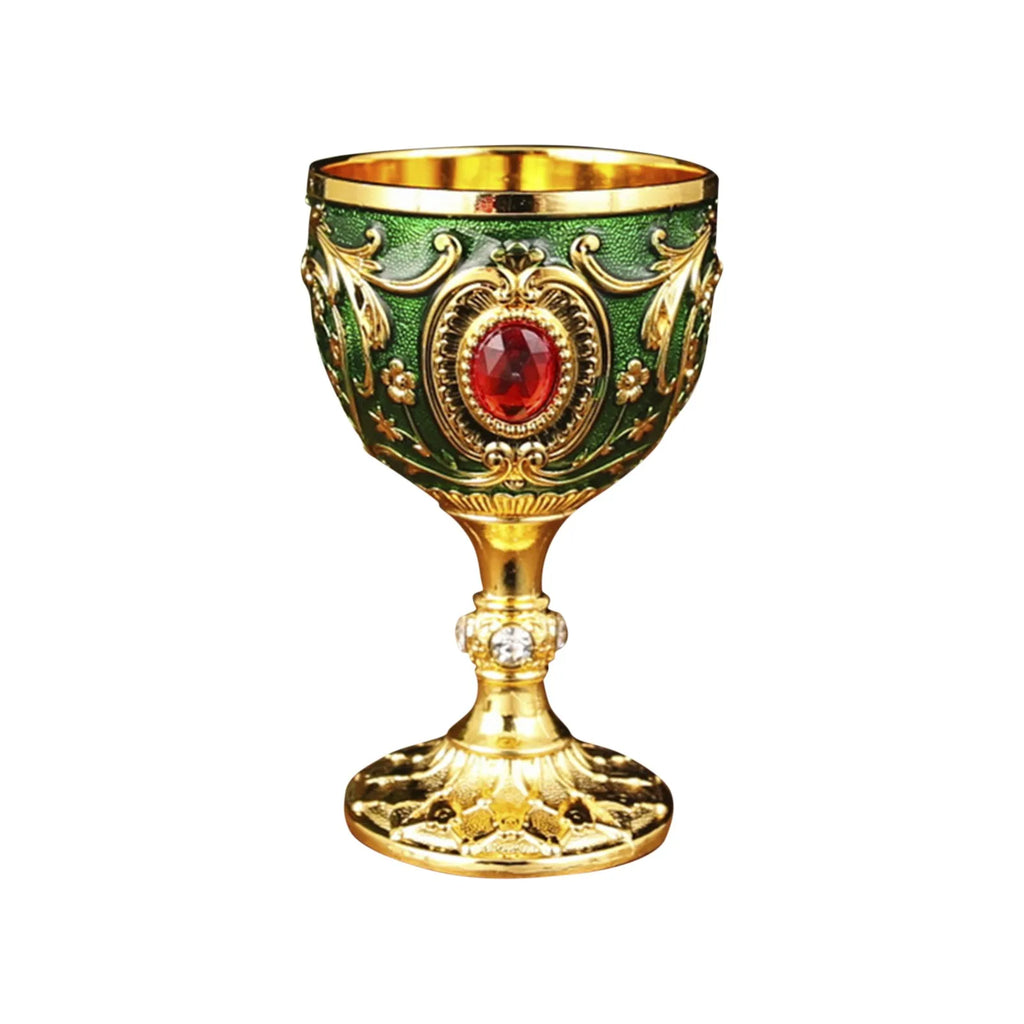 Elegant Retro Metal Wine Cup - Embossed Whiskey & Red Wine Glass
