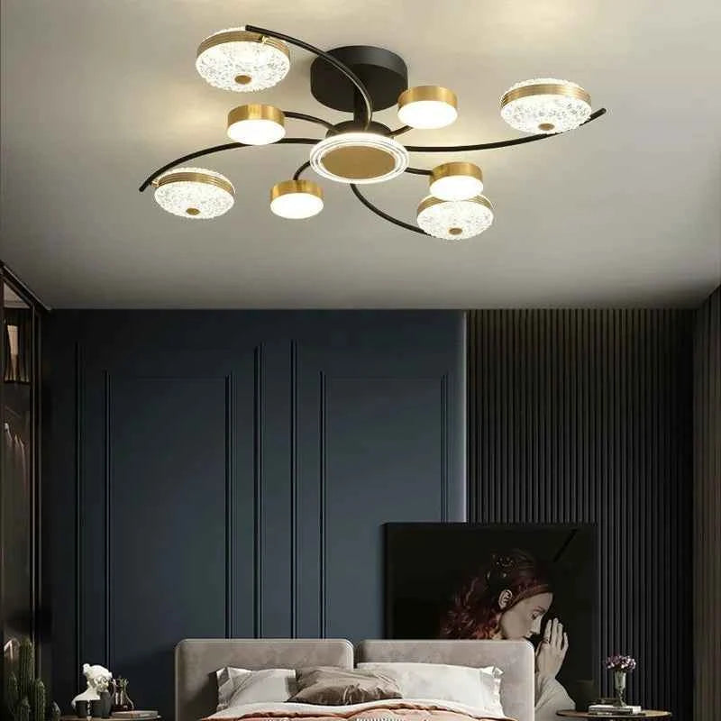 Luxury Crystal Ceiling Chandelier - Nordic Gold Living Room Light