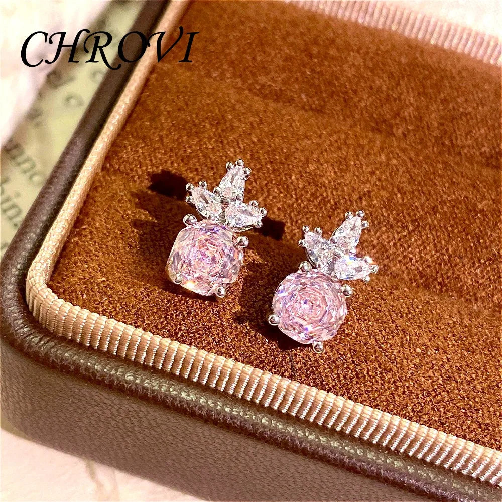 Luxury Silver Rose Jewelry Set - Pendant Necklace & Ring