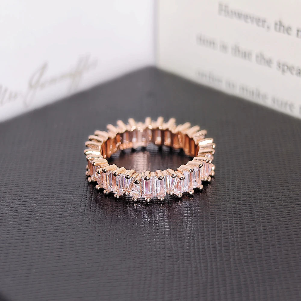 Luxury Princess Eternity Band Ring - Brilliant Cubic Zirconia