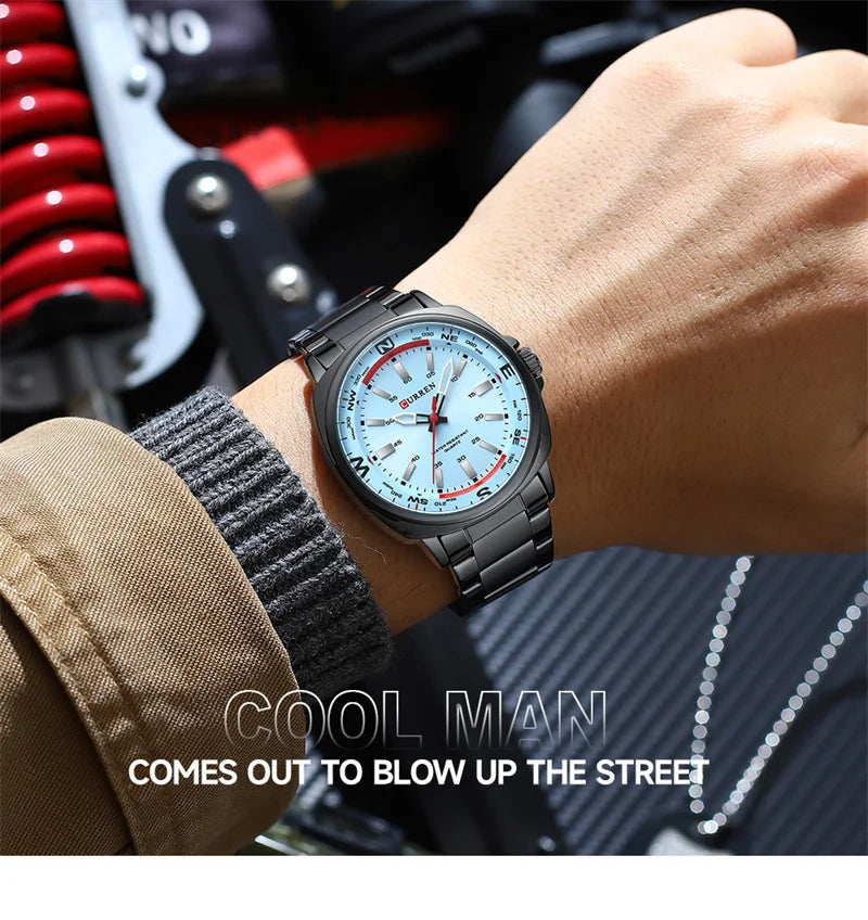Premium Men's Quartz Watch - Business Stainless Steel Strap