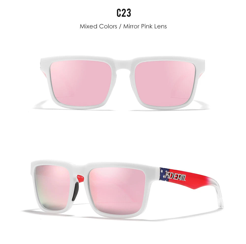 Premium Men Square Sunglasses - Polarized UV Protection & Mirrored Lens