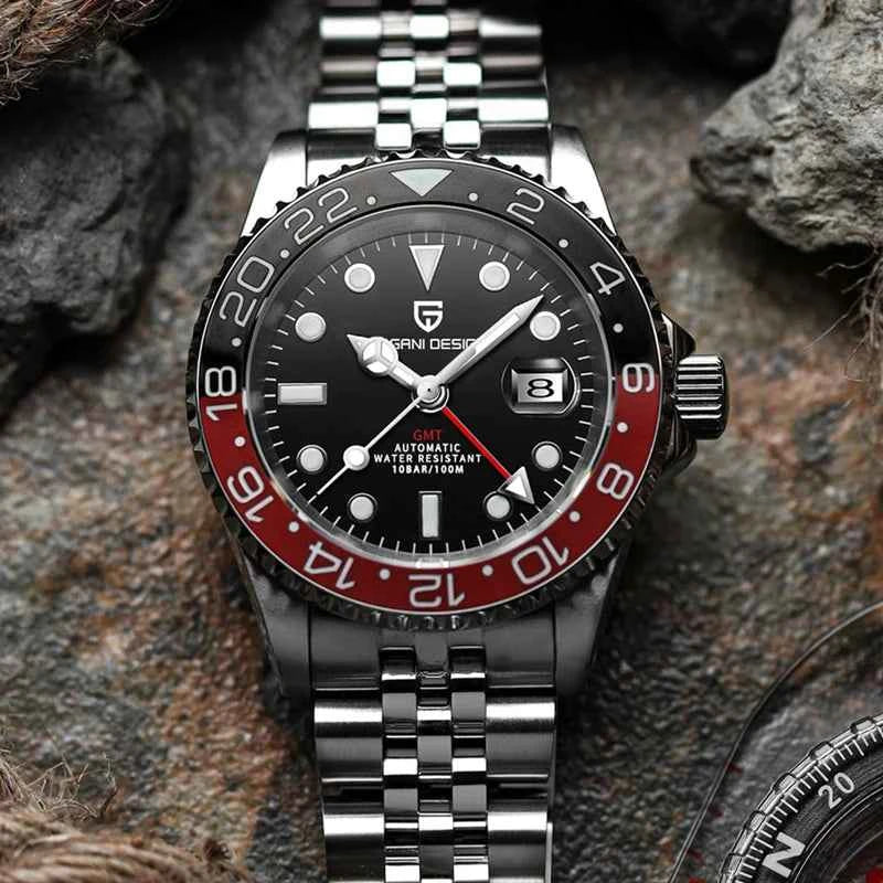 Luxury Automatic GMT Watch - 40mm Sapphire & Steel