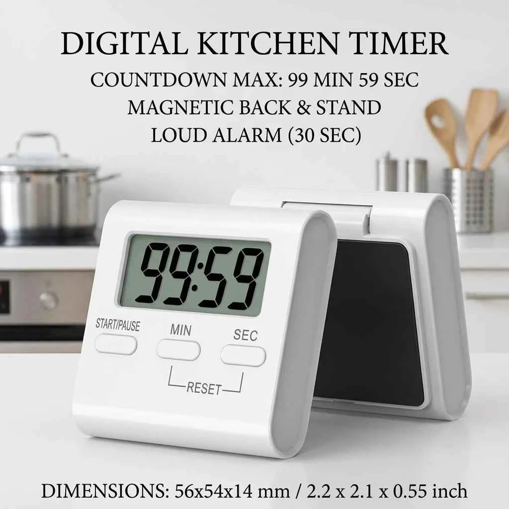 Premium Digital Kitchen Timer - Magnetic LCD Countdown