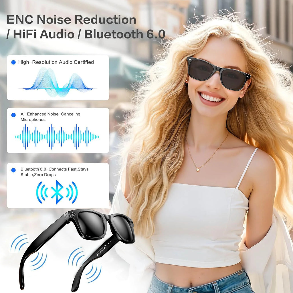 Advanced Smart Sunglasses with HD Camera & AI Translation