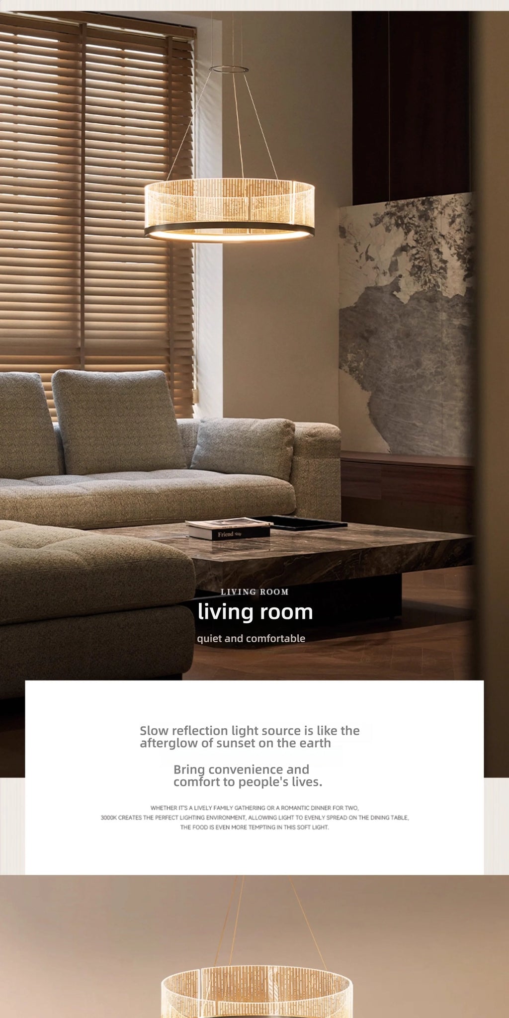 Elegant Modern LED Ring Chandelier - Dimmable Luxury Lighting