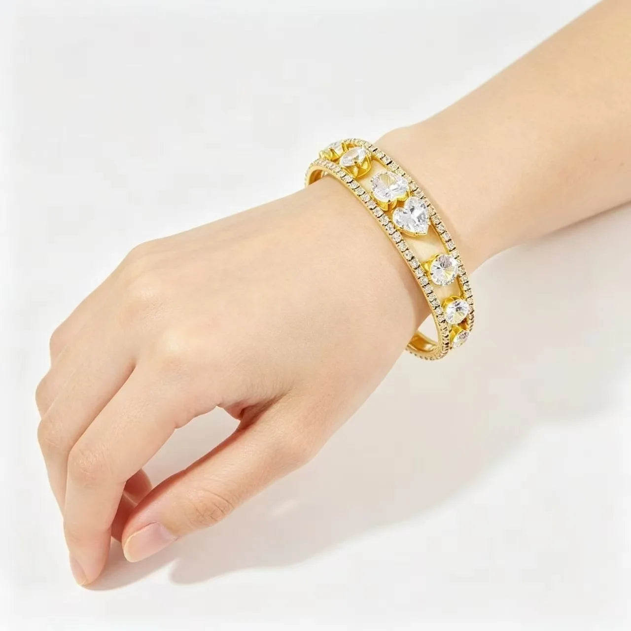Elegant Double Row Love Bracelet - Vintage Inspired Design