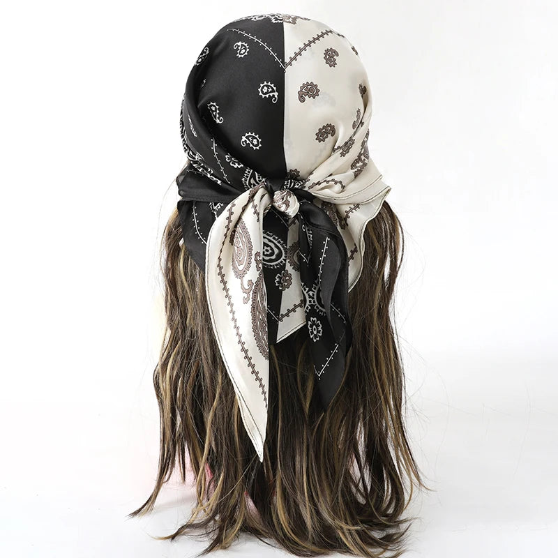 Luxury Square Silk Scarf - Satin Hair Bandana & Neckerchief