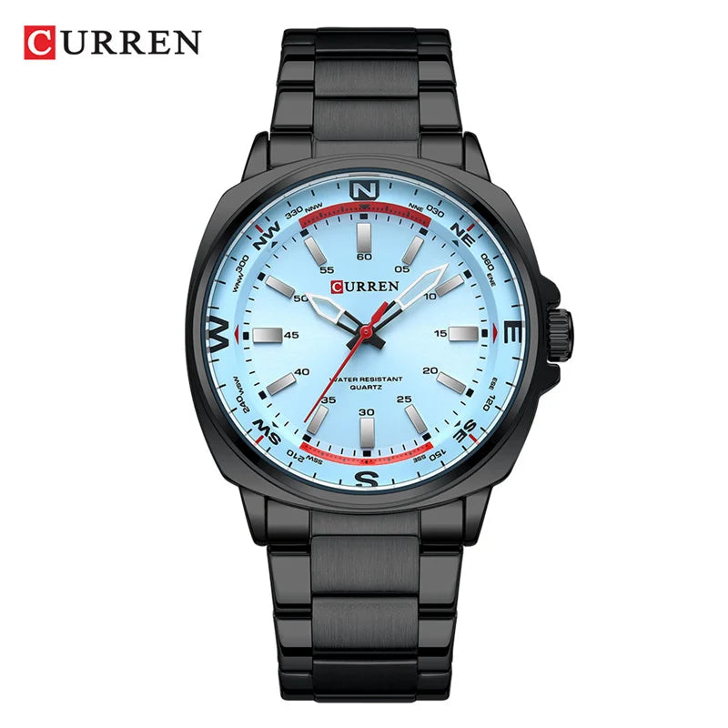 Luxury Stainless Steel Watch - Luminous Quartz Timepiece
