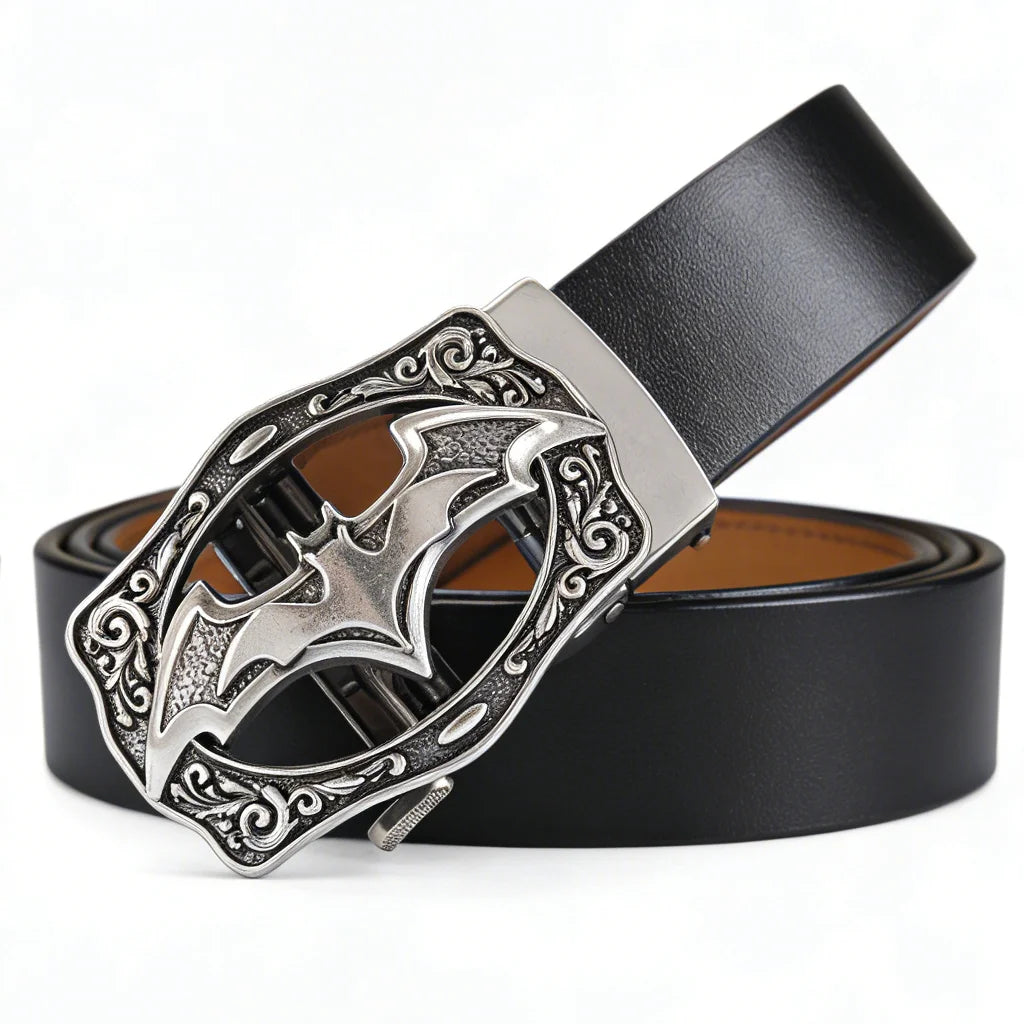 Vintage Retro Automatic Belt with Bat Buckle