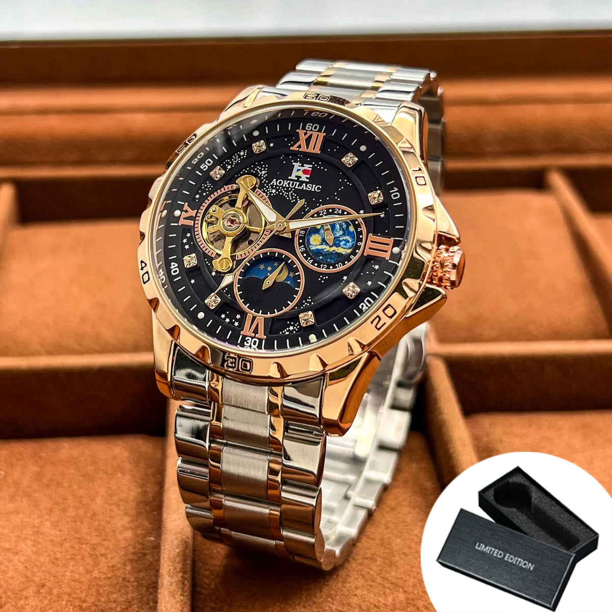 Luxury Skeleton Watch for Men - Luminous Tourbillon Automatic