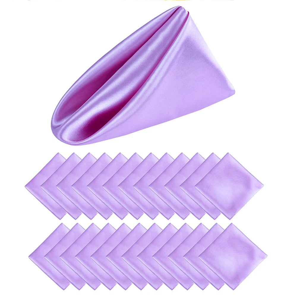 Elegant Satin Dinner Napkins - Set of 24 Square 12x12