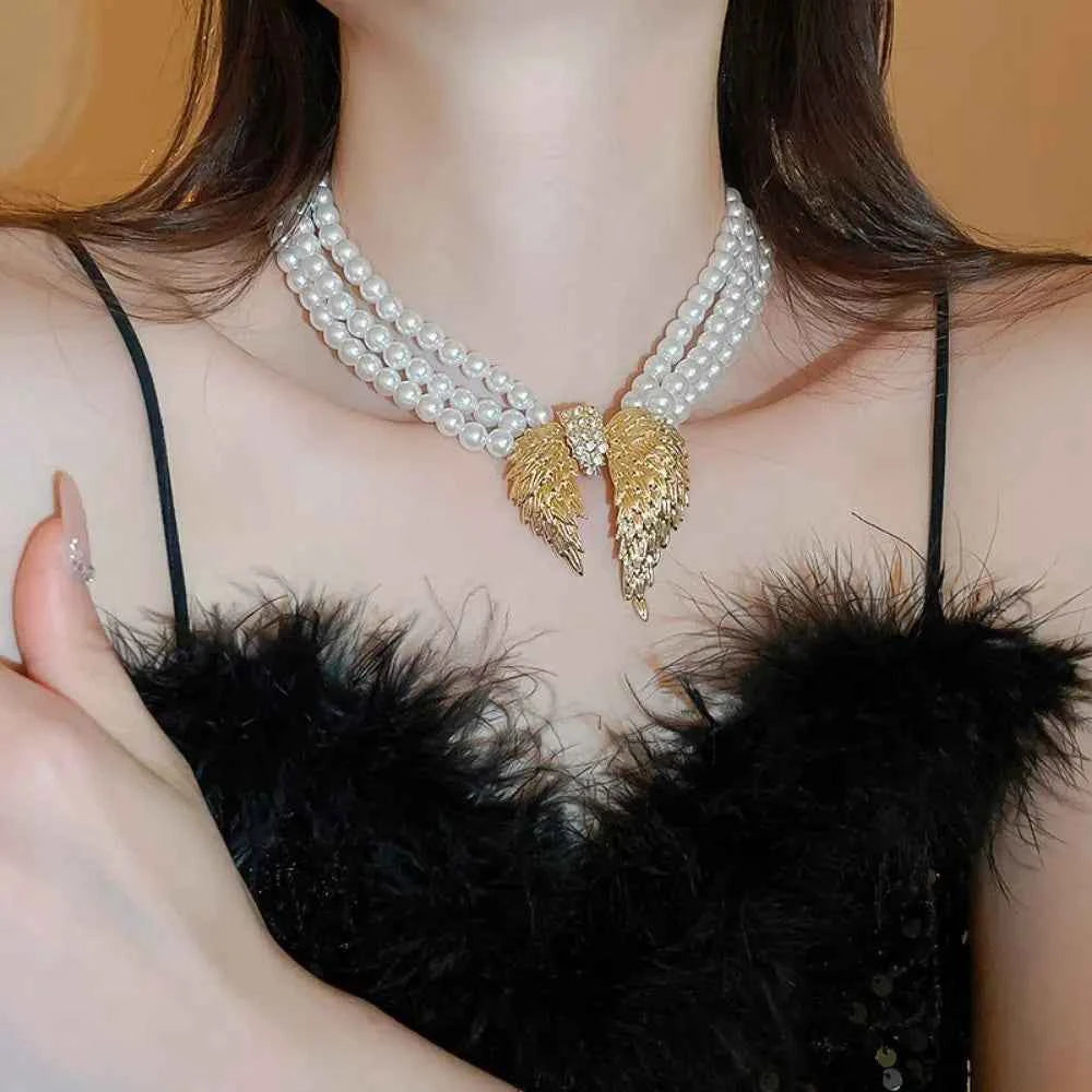 Elegant Multi Layer Pearl Necklace - Light Luxury Choker