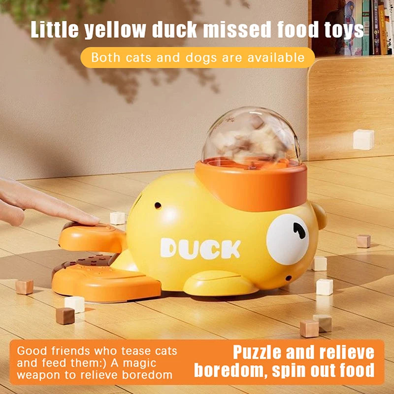 Premium Automatic Pet Snack Feeder - Engaging Duck & Whale Design