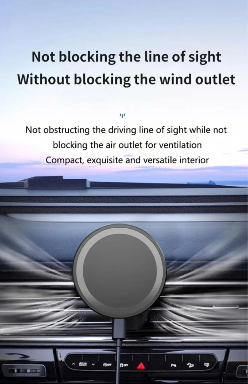 Premium Magsafe Car Wireless Charger - 15W Fast Vent Mount