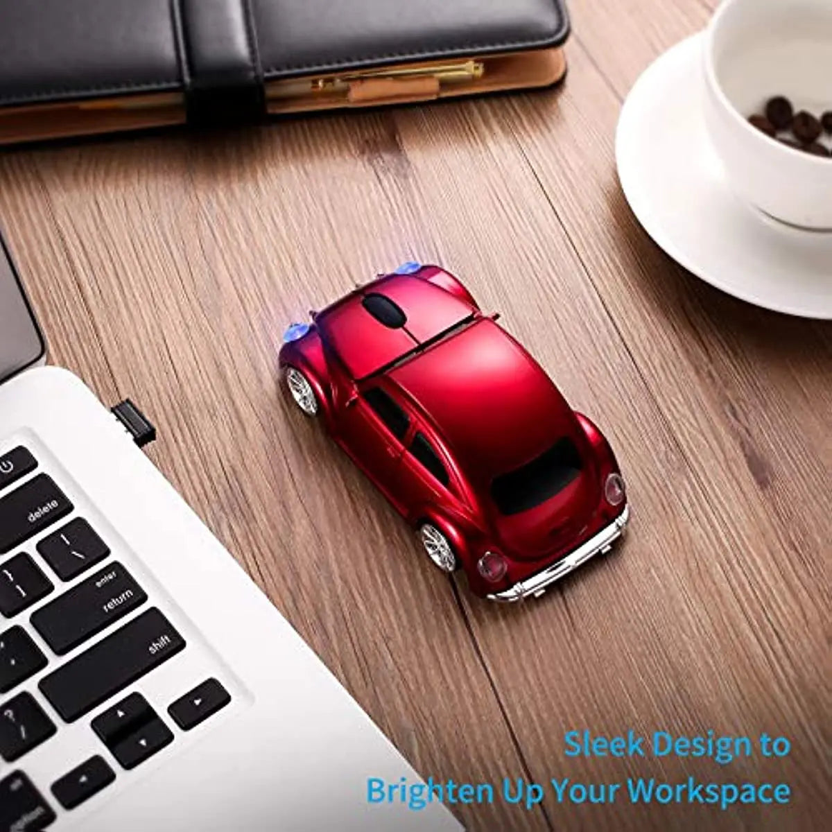 Premium Wireless Car Mouse with LED Headlights & 1600 DPI