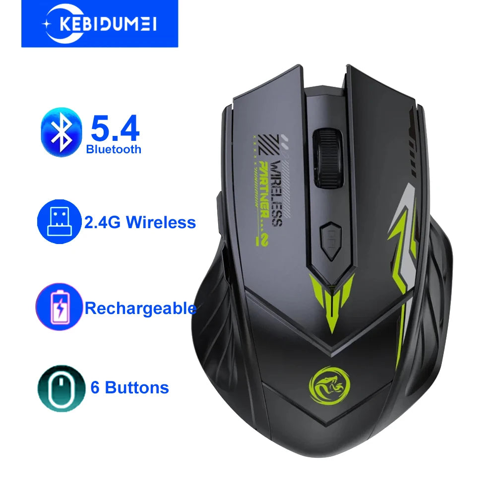 Premium Dual Mode Wireless Mouse - Bluetooth 5.4 & 2.4G Rechargeable