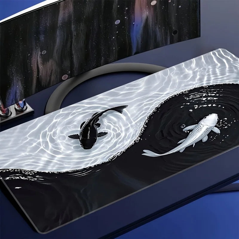 Premium Tai Chi Koi Mouse Pad - Non-Slip & Waterproof