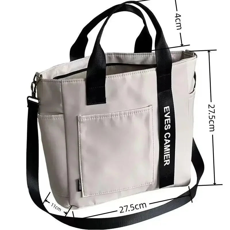 Elegant Casual Tote Bag - Waterproof Nylon Messenger