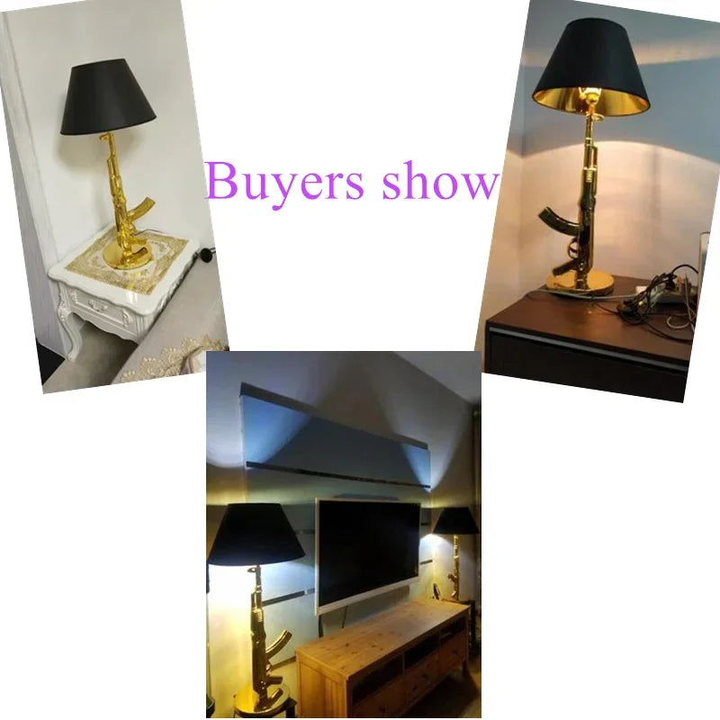 Luxury AK47 Gun Design Lamp - Creative Metal Desk Decor
