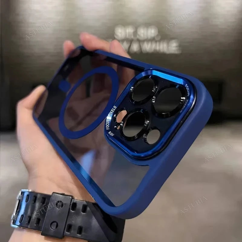Luxury Magnetic Phone Case - Wireless Clear Cover & Lens Protection