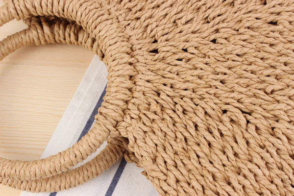 Elegant Women's Straw Tote - Handmade Beach Weaver