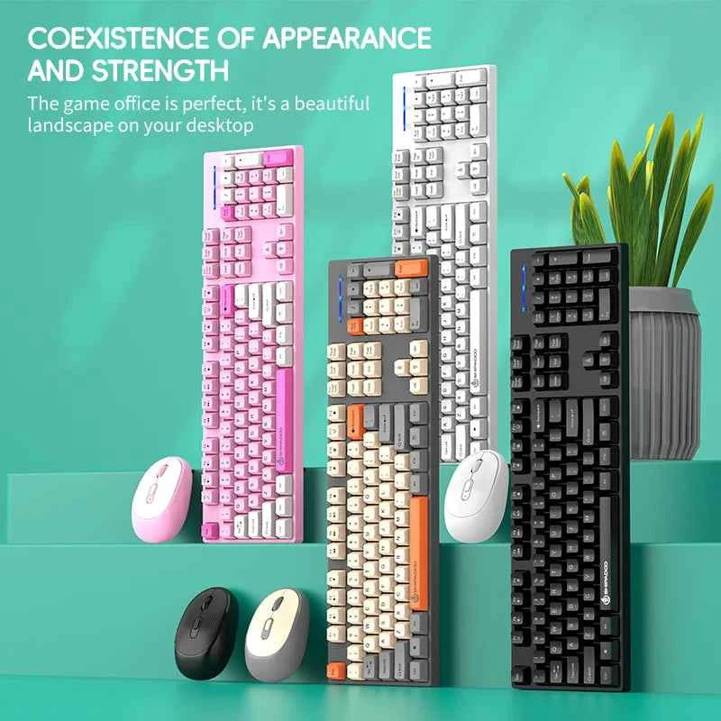 Shipadoo Gaming Wireless Keyboard and Mouse Combo Set,Computer Wireless Laptop Desktop Office Accessories Free Wireless Mouse