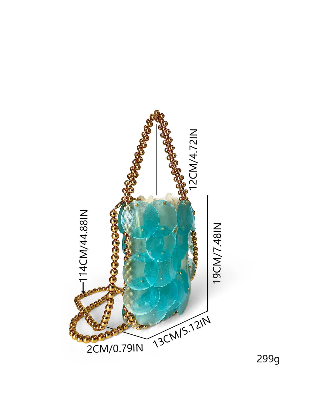 Elegant Sparkle Bead Bag - Handmade Mermaid Princess Design