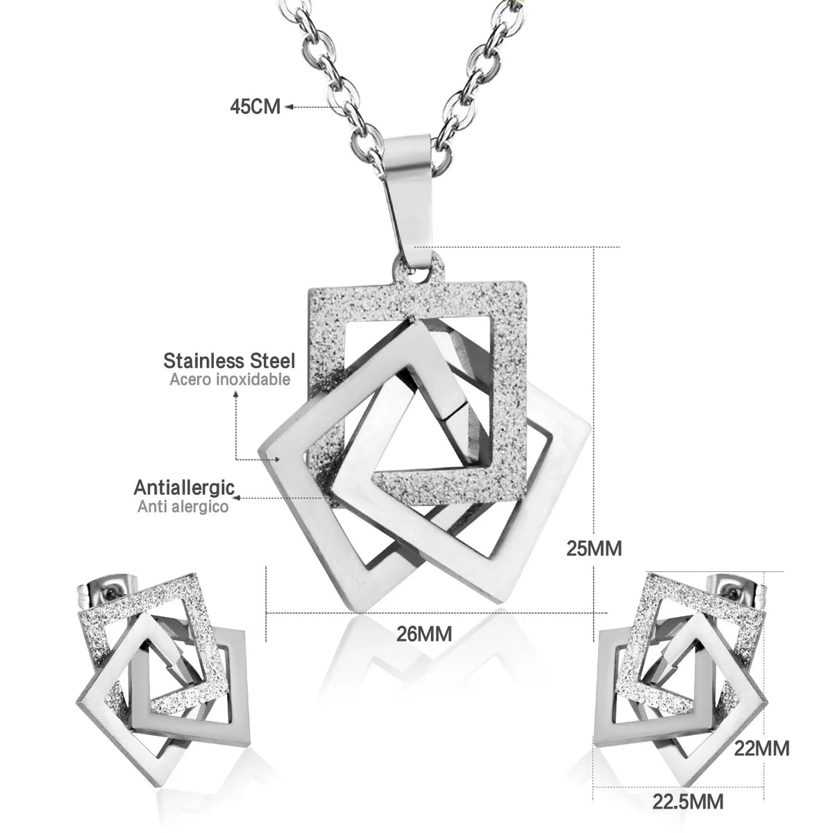 Luxury Stainless Steel Jewelry Set - Minimalist Choker & Earrings