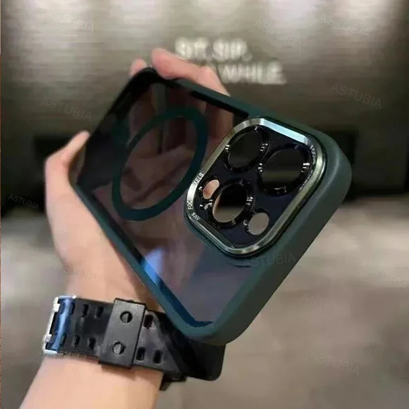 Luxury Magnetic Phone Case - Wireless Clear Cover & Lens Protection