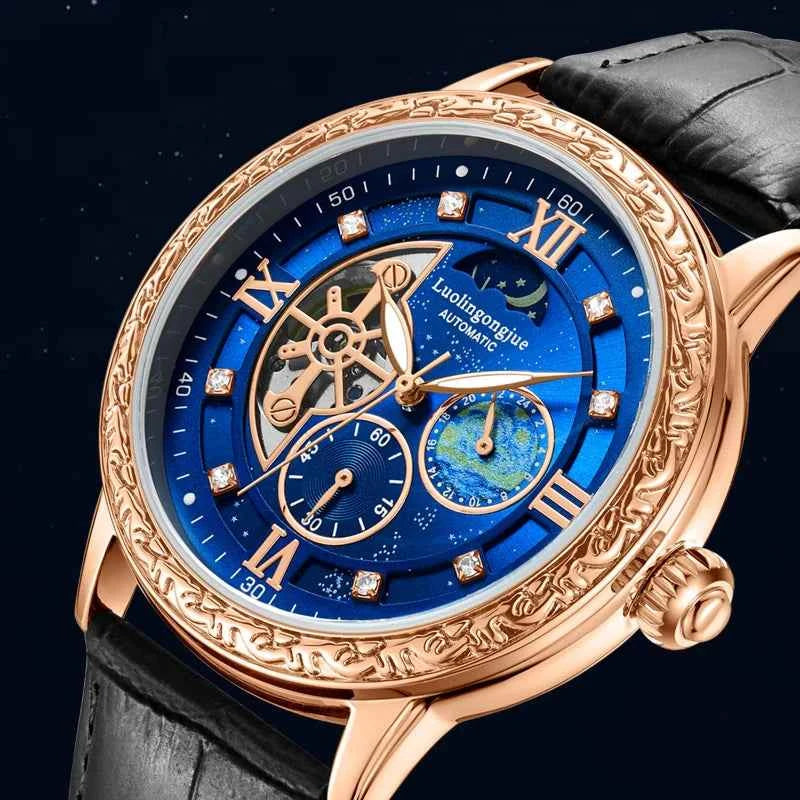 Premium Men's Skeleton Automatic Watch - Stylish & Versatile