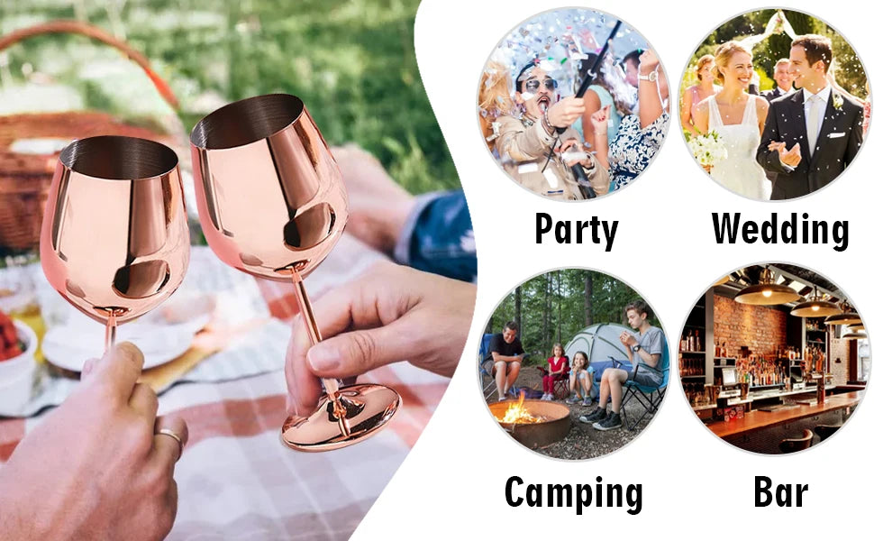 Elegant Stainless Steel Wine Goblet - Durable Metal Cup