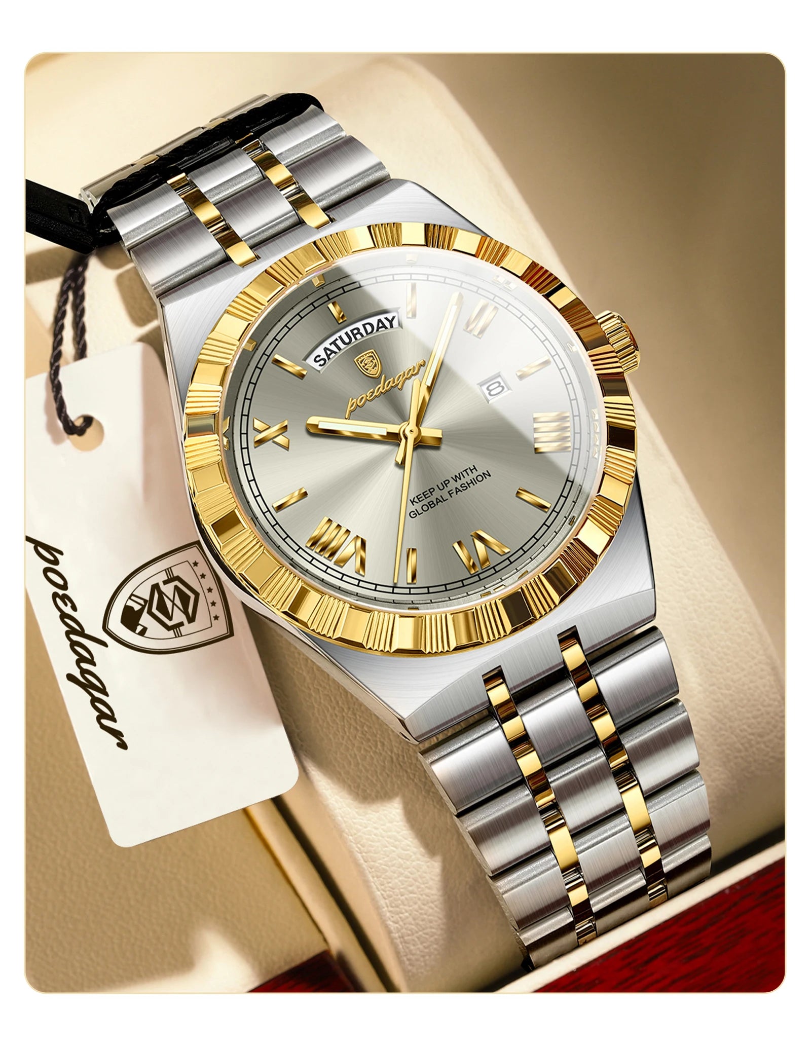 Luxury Men's Quartz Watch - Water Resistant & Luminous