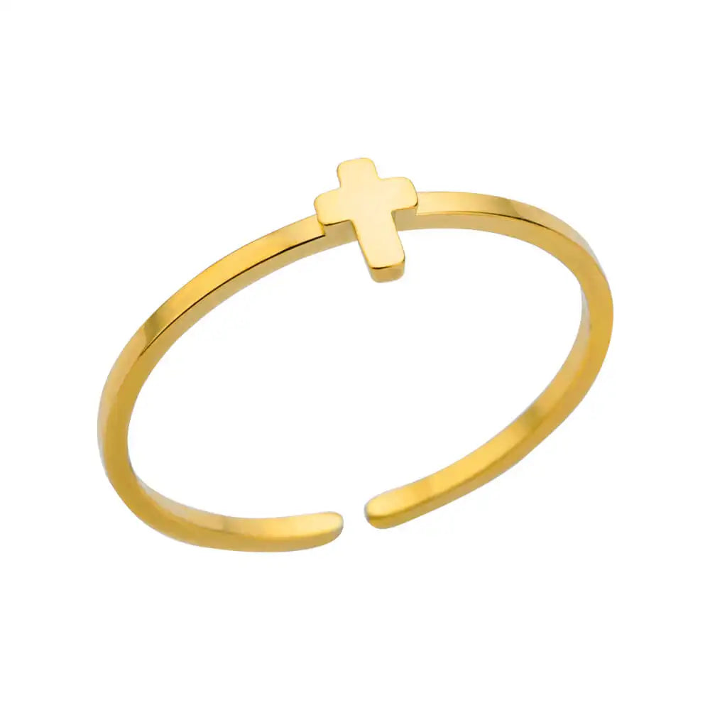 Luxury Classic Gold Stainless Steel Ring for Women