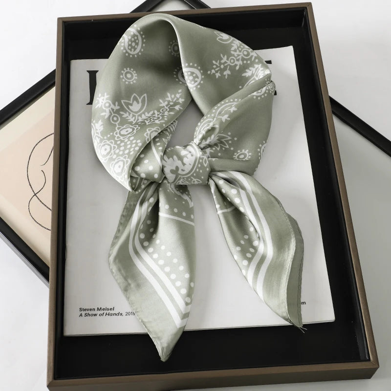 Luxury Square Silk Scarf - Satin Hair Bandana & Neckerchief