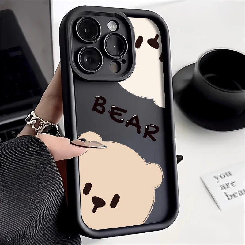 Premium Cute Bear iPhone Case - Shockproof Silicone Protection