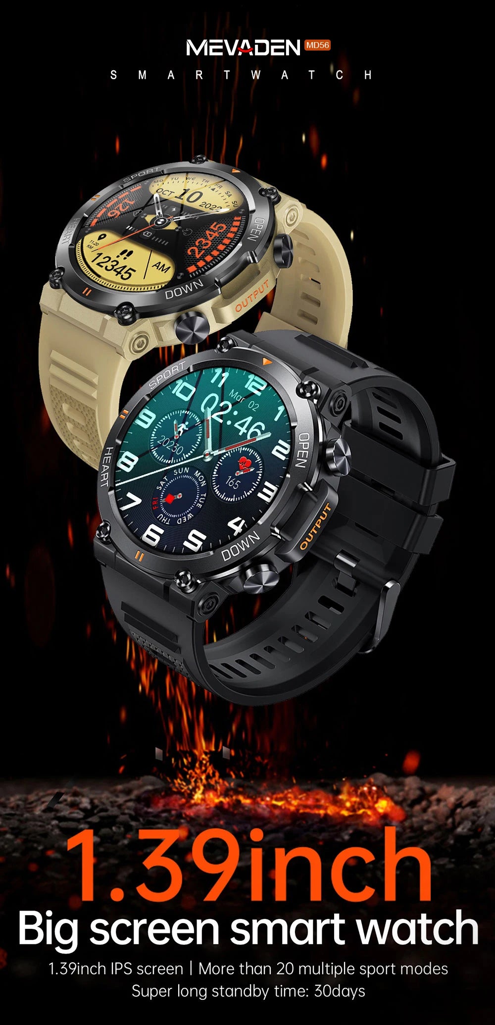 Premium Men's Smart Watch - HD Bluetooth Call Fitness Tracker