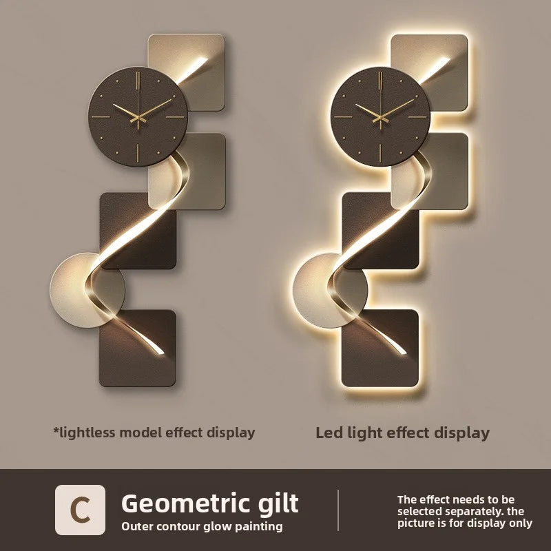 Elegant Modern LED Wall Clock - Frameless Carbon Crystal