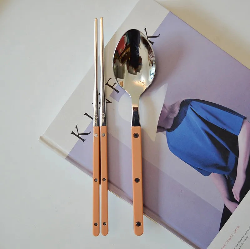 Elegant Korean Style Utensil Set - Premium 304 Stainless Steel