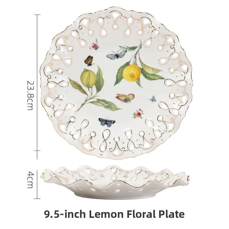 Elegant Ceramic Dinner Plate - European Style Round Dish